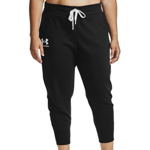 NWT Under Armour Women's UA Rival Fleece Joggers Black size 2X - Picture 1 of 9